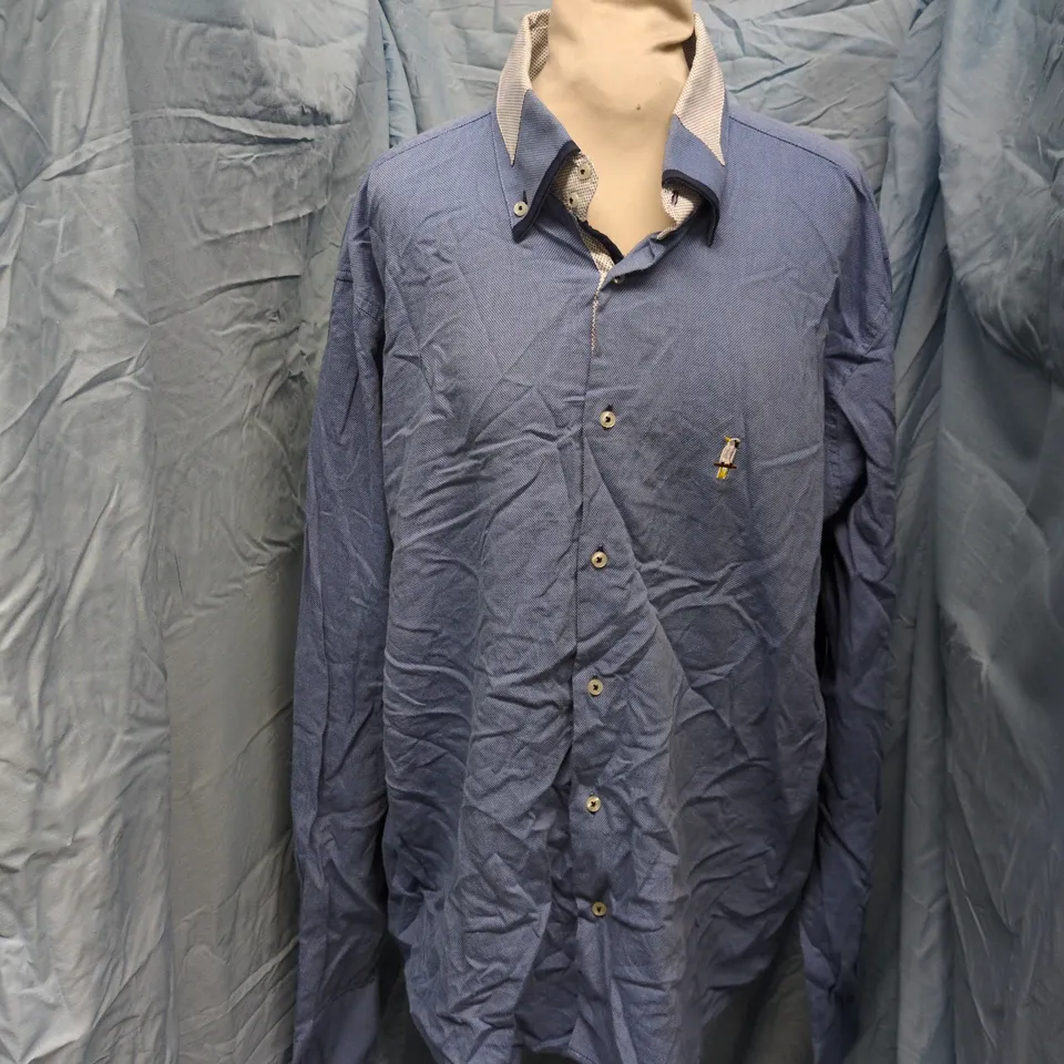 LOUIS FUGARO BLUE PATTERN SHIRT – MEN'S, SIZE 4XL/8