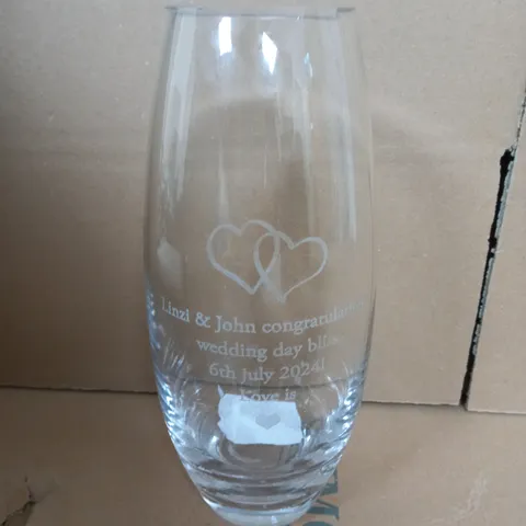 ENTWINED HEARTS VASE PERSONALISED 