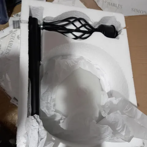 BOXED MEMPHIS TWIST SATIN BLACK UPLIGHTER FLOOR LAMP