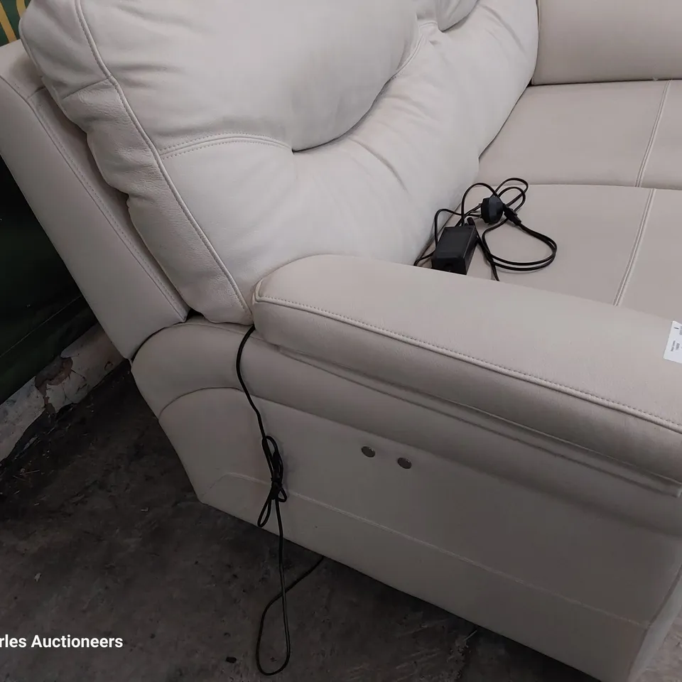 QUALITY BRITISH DESIGNER G PLAN WASHINGTON POWER RECLINING THREE SEATER SOFA CAPRI STONE LEATHER 