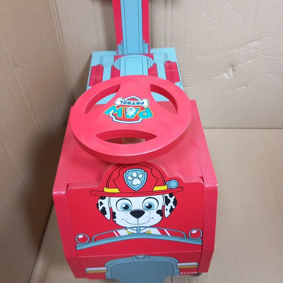 PAW PATROL MARSHALL WOODEN RIDE ON TRUCK