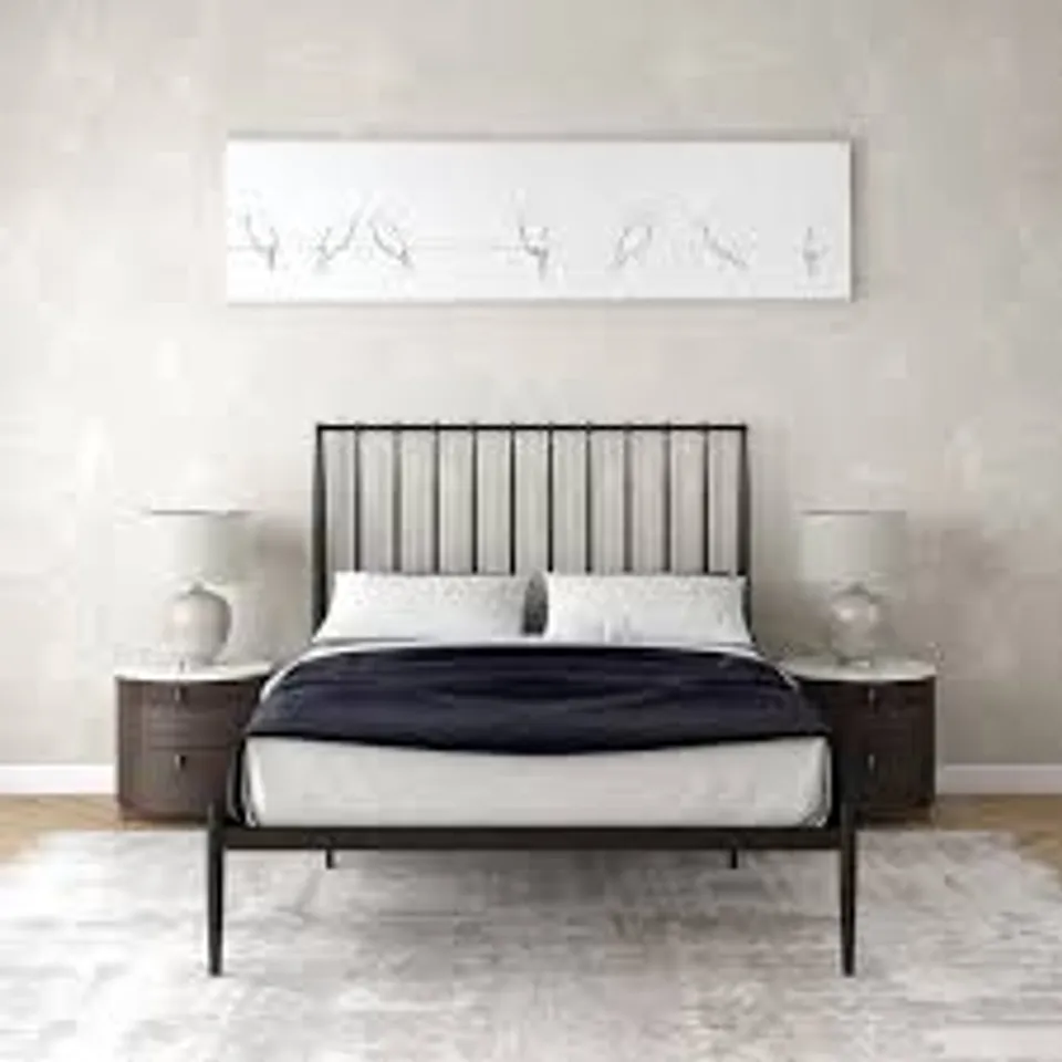 BOXED GIULIA METAL BED - SIZE UNSPECIFIED 