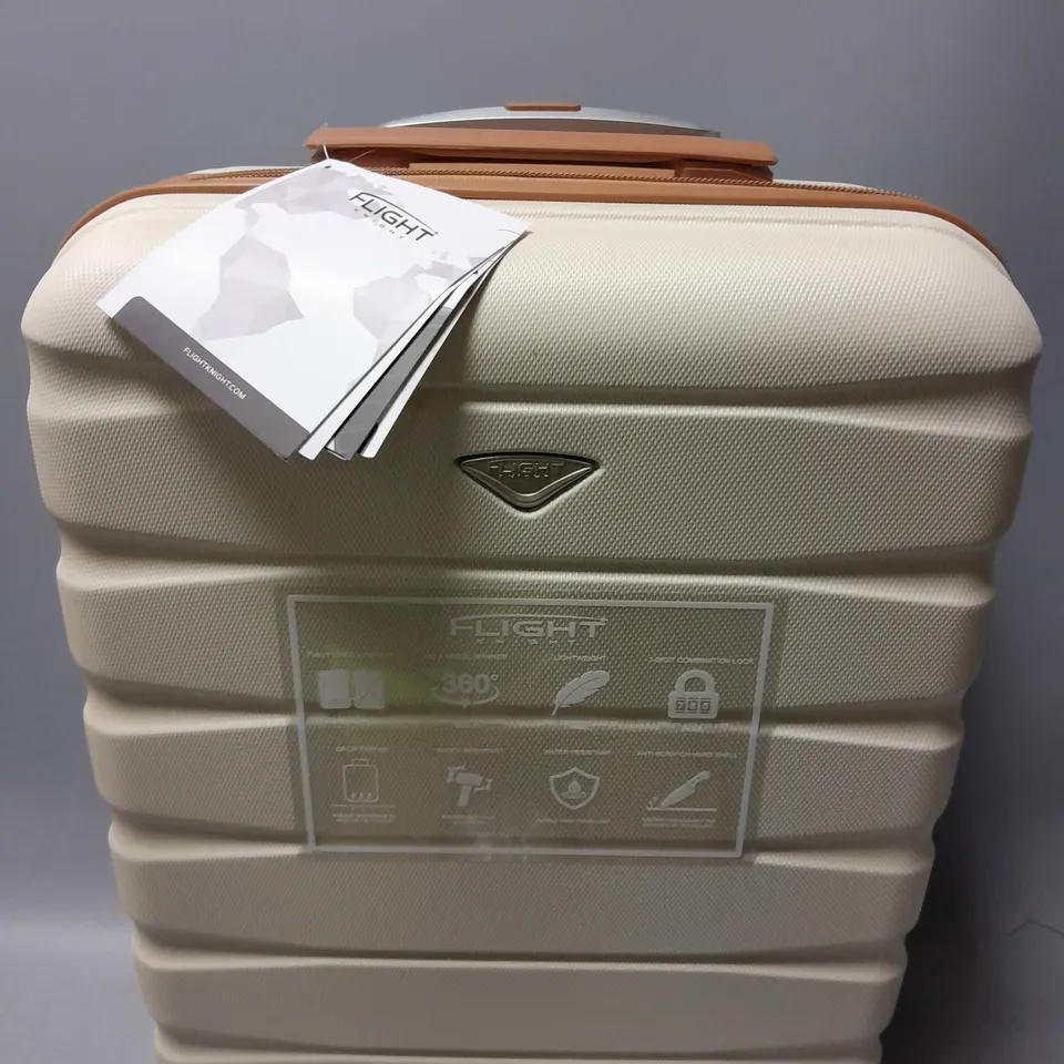 FLIGHT KNIGHT SUITCASE IN CREAM/BROWN