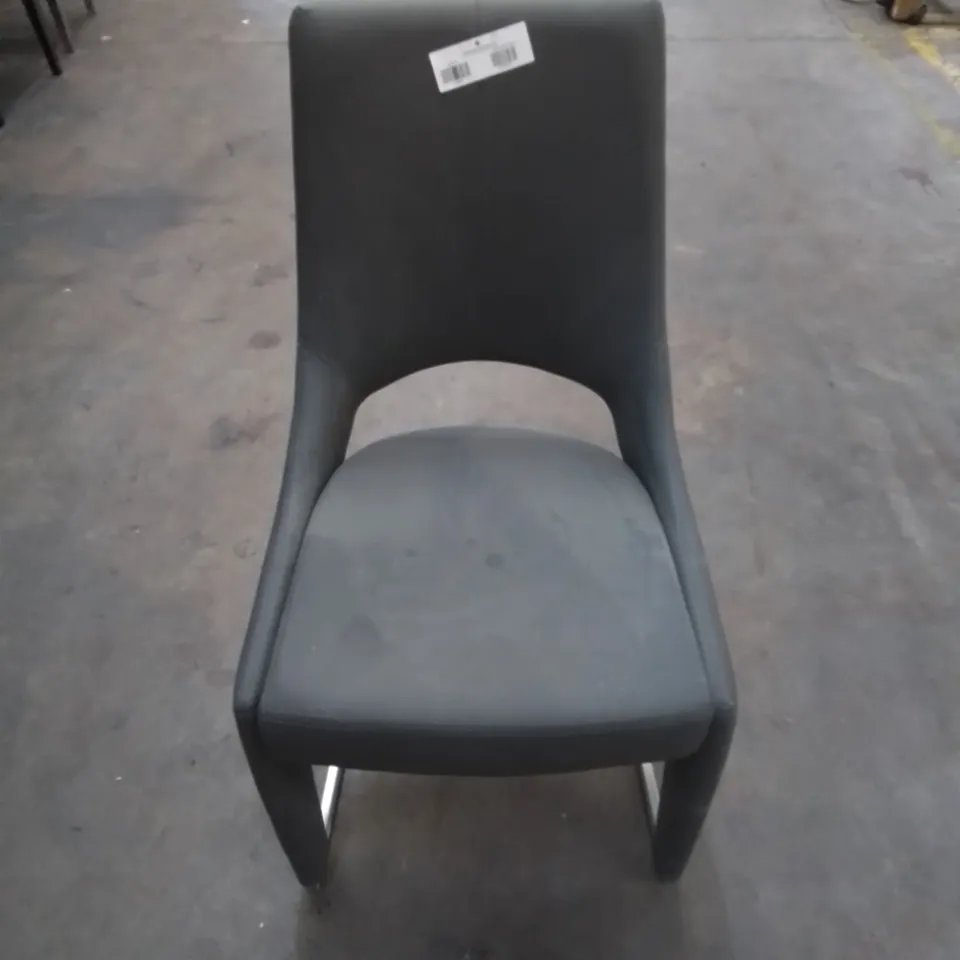 QUALITY CONTEMPORARY STYLISED DINING CHAIR IN PU GREY