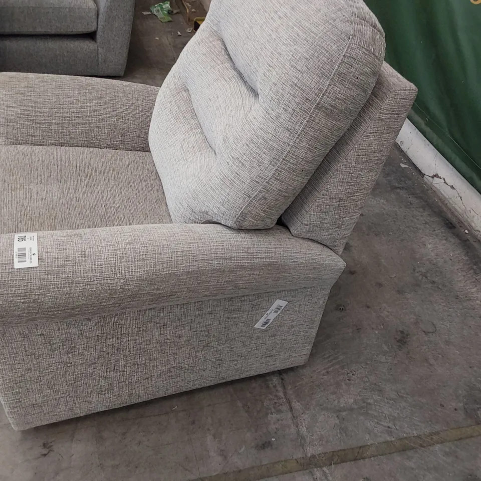 QUALITY BRITISH DESIGNER G PLAN HOLMES EASY CHAIR FARROW MIST FABRIC 
