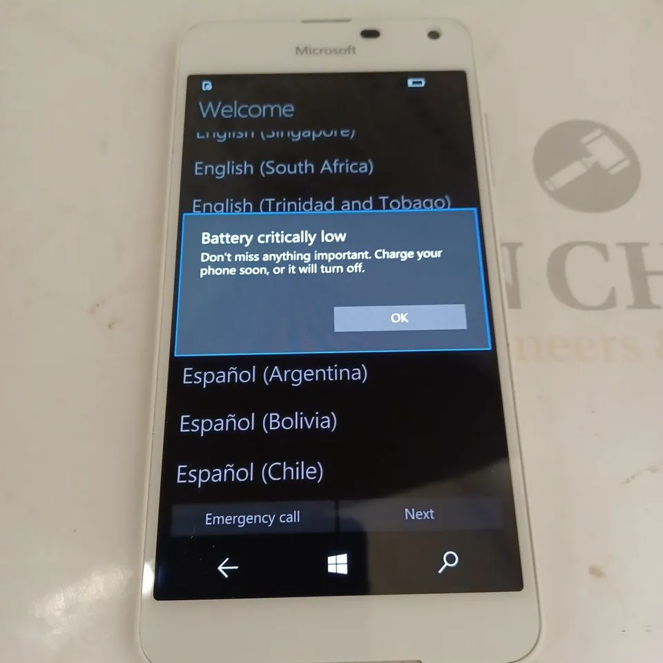 MICROSOFT MOBILE PHONE - WHITE