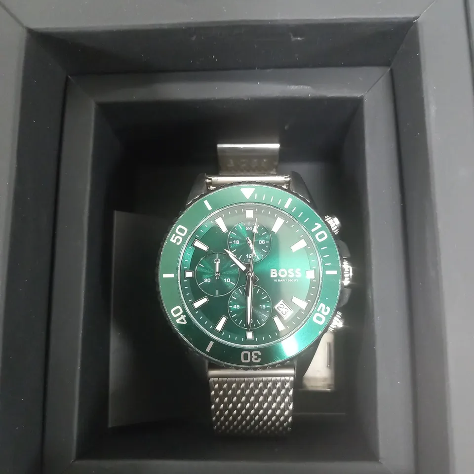 BOSS ADMIRAL GREEN CHRONOGRAPH WATCH RRP £329