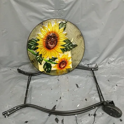 FLOWER GARDEN TABLE WITH SOLAR LIGHTS SUNFLOWER DESIGN