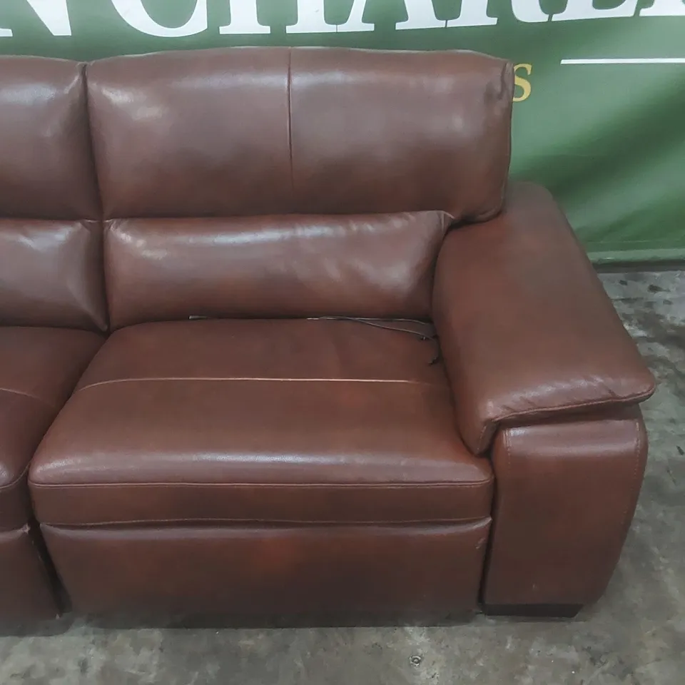 QUALITY DESIGNER ITALIAN MADE GRADO LARGE 3 SEATER ELECTRIC RECLINER LEATHER UPHOLSTERED SOFA 