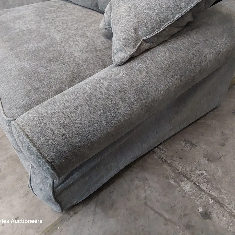 DESIGNER THREE SEATER SOFA GREY FABRIC 