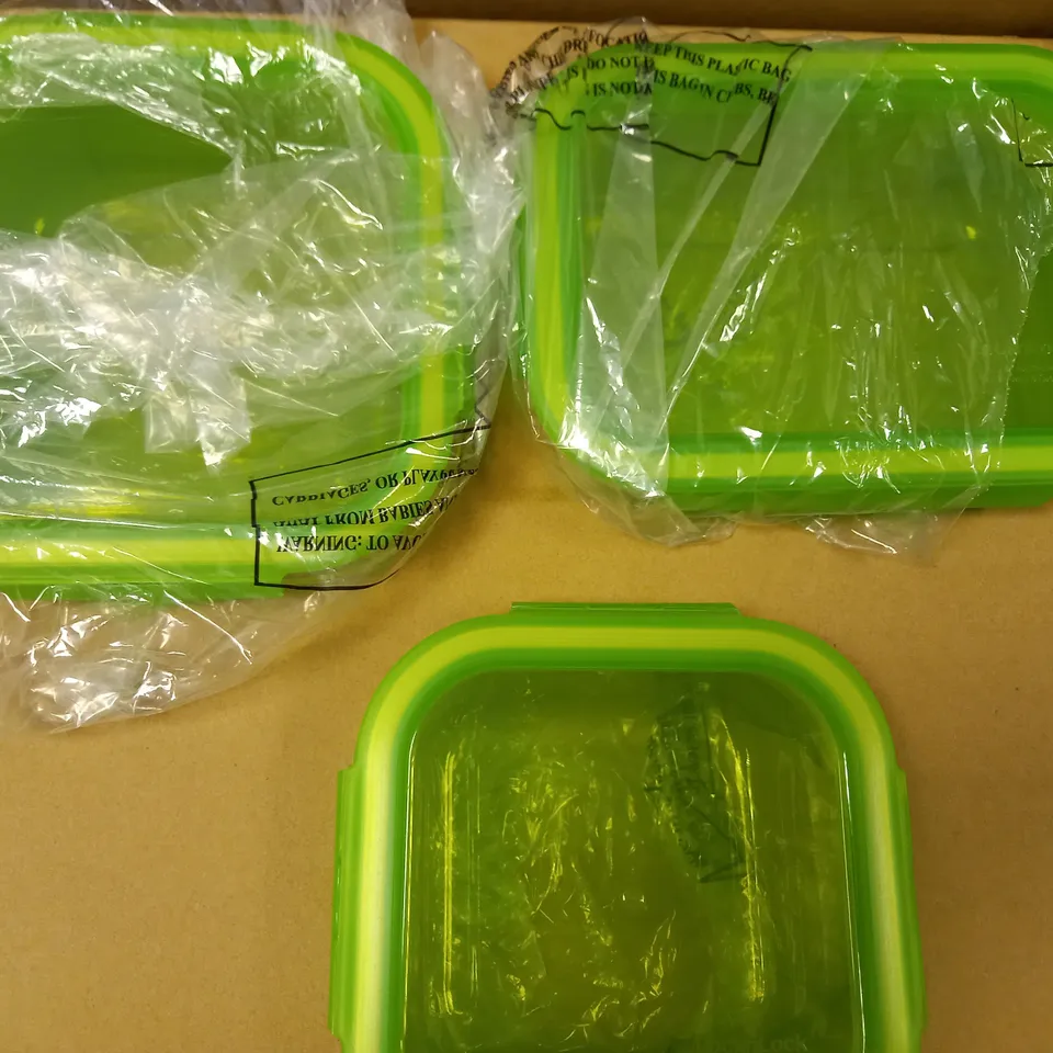 LOCKNLOCK SET OF 6 OVEN SAFE CONTAINERS IN LIME GREEN