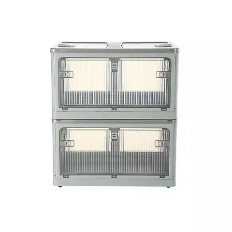 SIMPLI SET OF 2 COLLAPSIBLE 66L STORAGE BOXES IN GREY