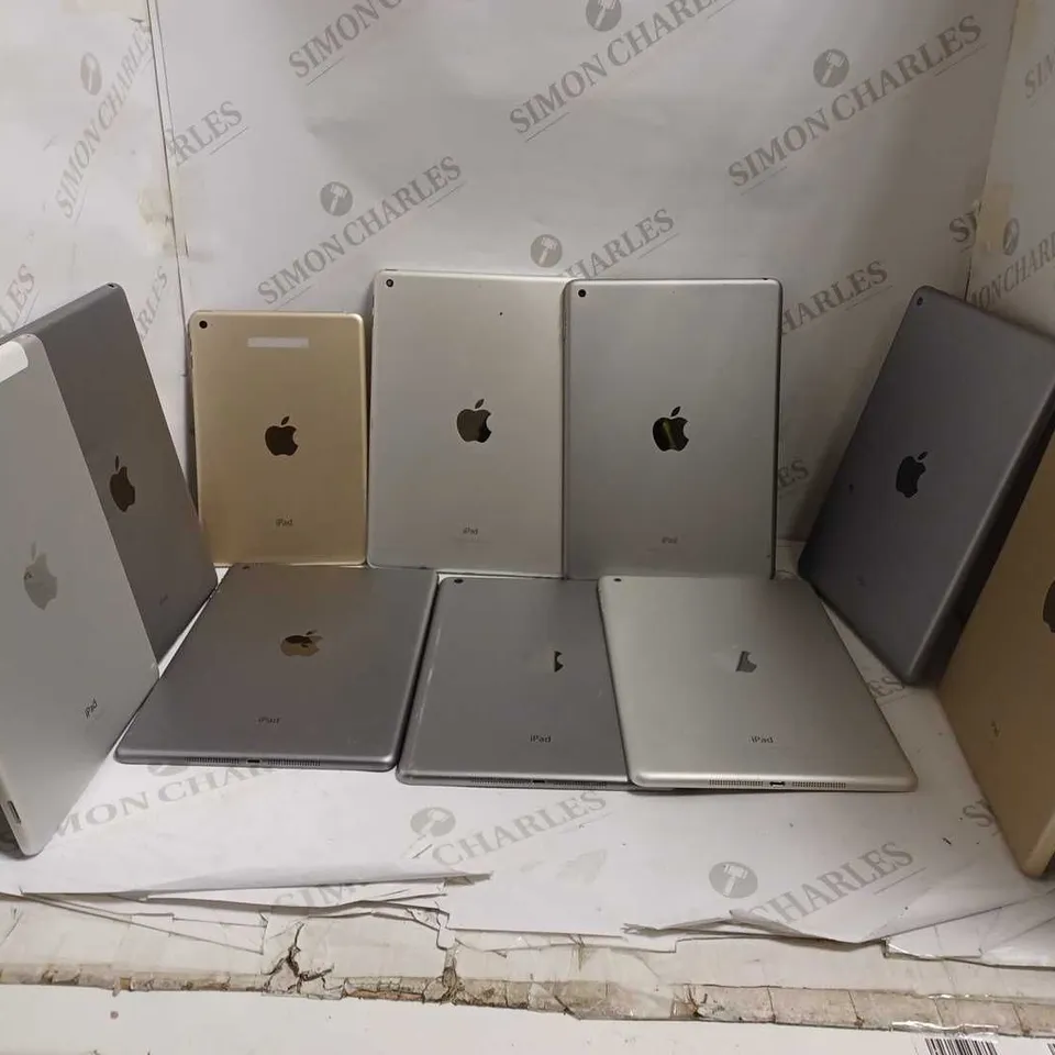 LOT OF 10 APPLE IPAD HARD SHELL CASES FOR VARYING MODELS TO INCLUDE A1474, A1822, A1475, ETC