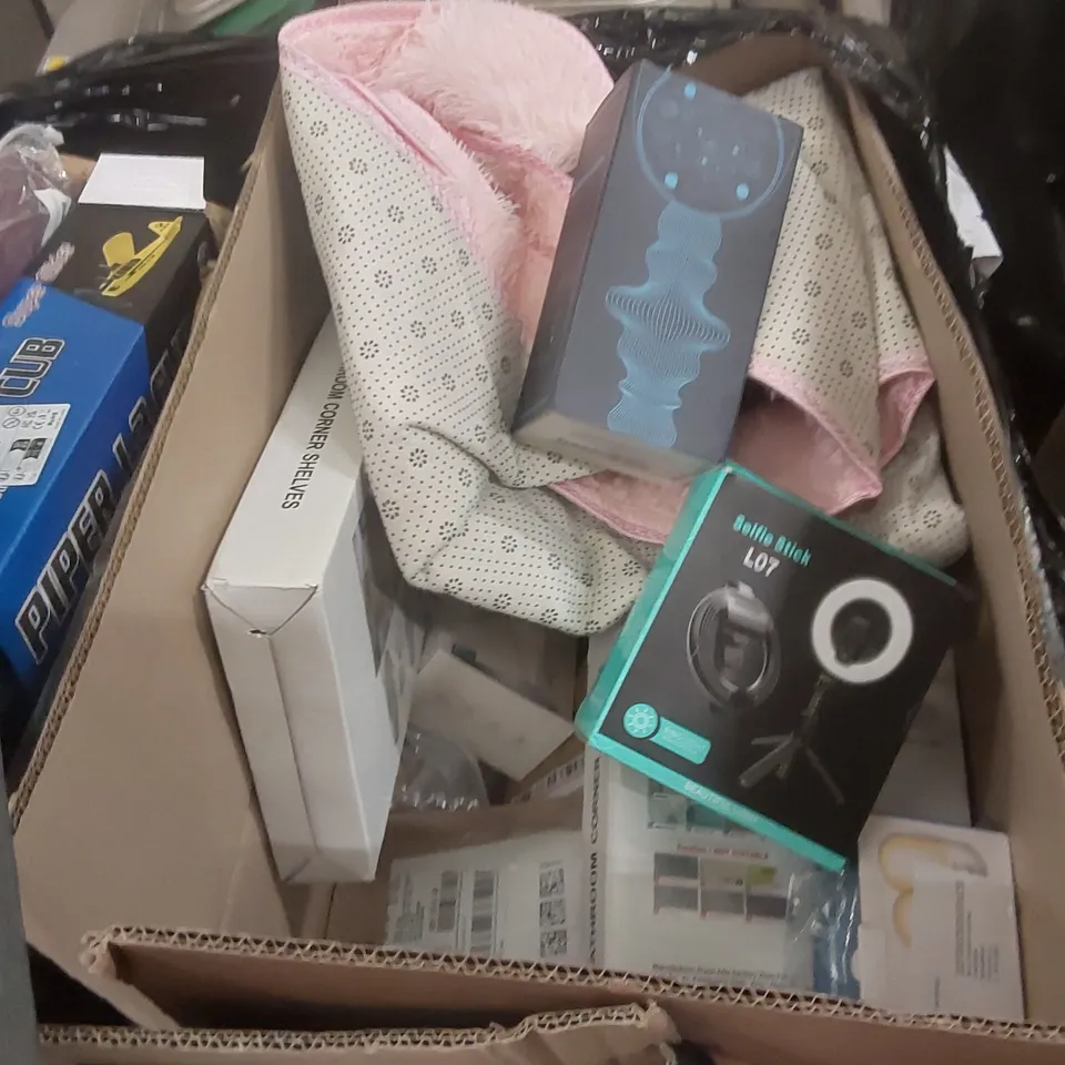 PALLET CONTAINING A LARGE QUANTITY OF ASSORTED ITEMS INCLUDING: JUMPERS, SELFIE STICK, WIRELESS CAMERA, WIRELESS KEYBOARD, MAT ECT