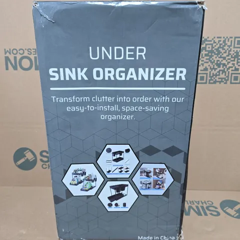 UNDER SINK ORGANISER RACKING IN WHITE 