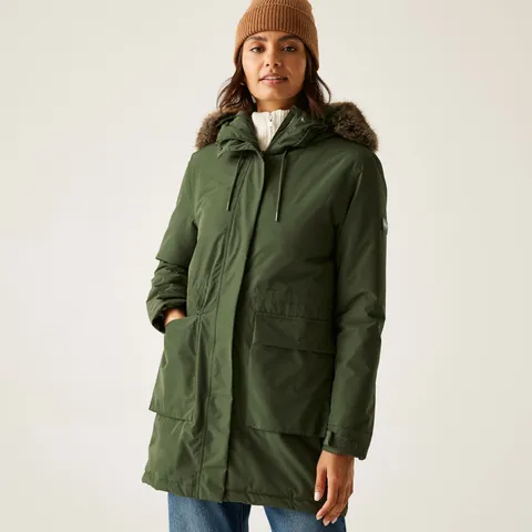 BRAND NEW REGATTA WOMEN'S SABINKA WATERPROOF INSULATED JACKET IN DARK KHAKI SIZE 24