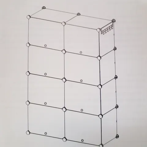 BOXED 32 PAIR STACKABLE SHOE STORAGE CABINET -BLACK-