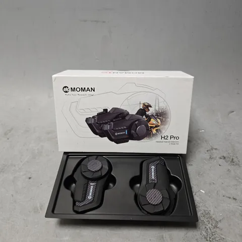 BOXED MOMAN H2 PRO HEADSET HELMET INTERCOM 2 RIDER KIT 
