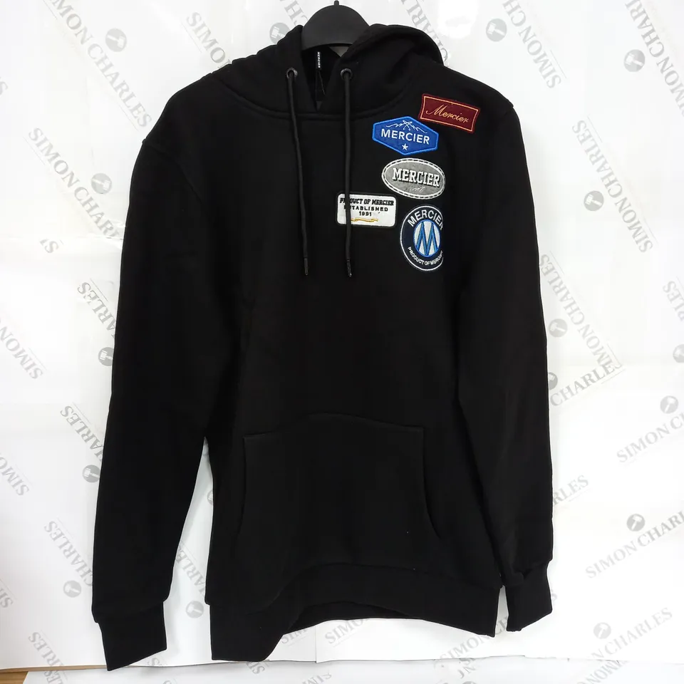 MERCIER ORIGINAL BADGE HOODIE IN BLACK - S 