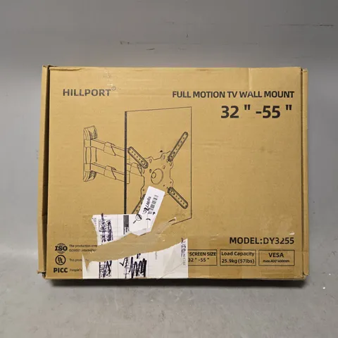 BOXED HILLPORT FULL MOTION TV WALL MOUNT - 32 - 55