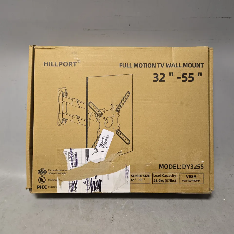 BOXED HILLPORT FULL MOTION TV WALL MOUNT - 32 - 55