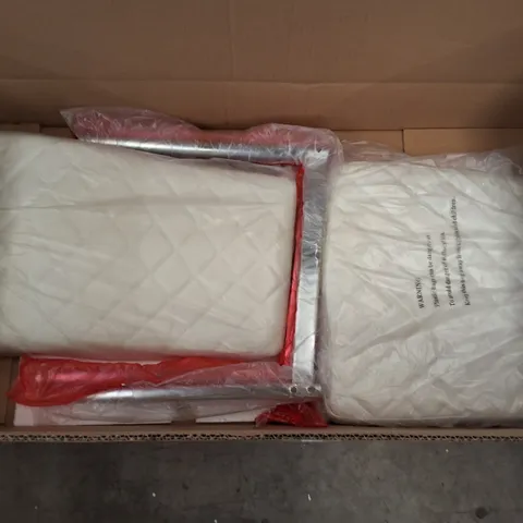 CREAM FABRIC DINING CHAIR ON METAL BASE