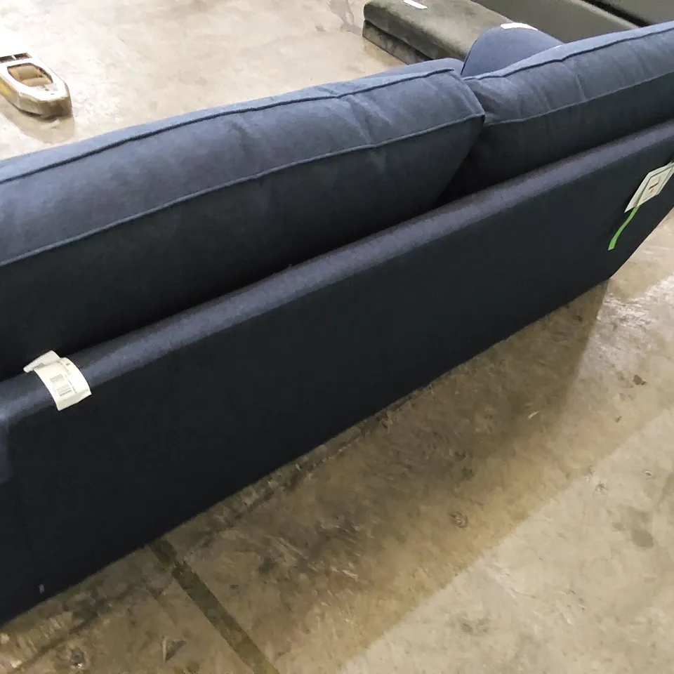 DESIGNER 3 SEATER SOFA IN NAVY FABRIC