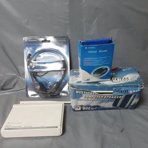 APPROXIMATELY 20 ASSORTED ELECTRICAL ITEMS TO INCLUDE OPTICAL MOUSE, HEADPHONES AND BROADBAND ROUTERS