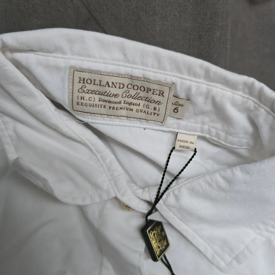 HOLLAND & COOPER ASTER SHIRT IN WHITE - SIZE 6