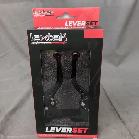 LEXTEK LEVER SET – MOTORCYCLE BRAKE/CLUTCH LEVERS, BOXED 