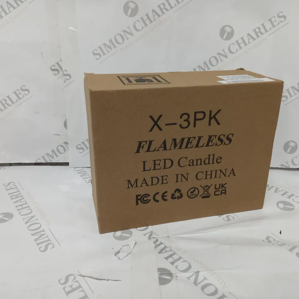 BOXED SET OF 3 FLAMLESS LED CANDLES 