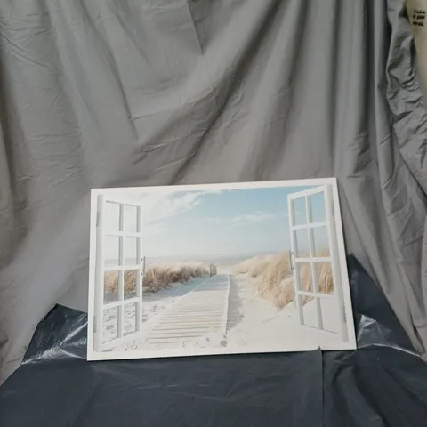 CANVAS PRINT – BEACH PATH THROUGH OPEN DOORS