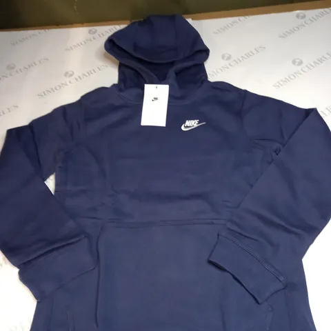 NIKE LOGO NAVY HOODIE SIZE L (KIDS)