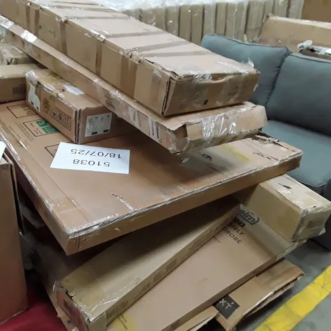 PALLET CONTAIN AN ASSORTMENT OF INCOMPLETE FLAT PACK FURNITURE