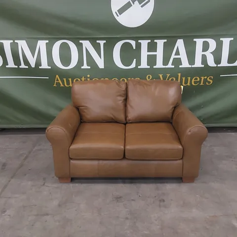 BAILEY 2 SEATER LEATHER SOFA - TAN