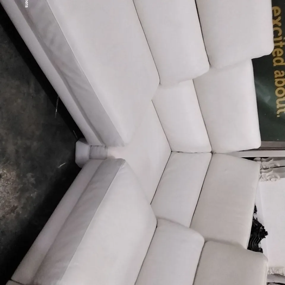 QUALITY ITALIAN DESIGNER FLAVIO POWER RECLINING CORNER GROUP WITH ADJUSTABLE HEADRESTS WHITE LEATHER 
