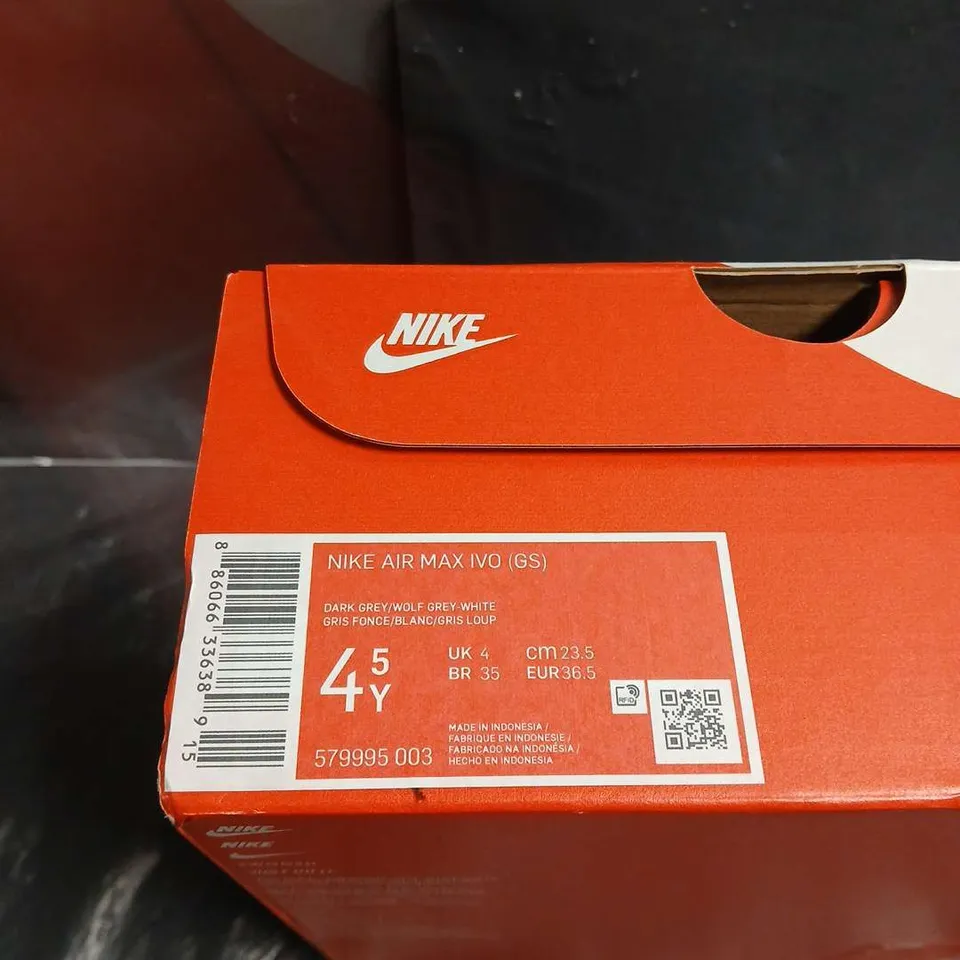 BOXED PAIR OF NIKE AIR MAX IVO (GS) KIDS' TRAINERS - UK 4Y