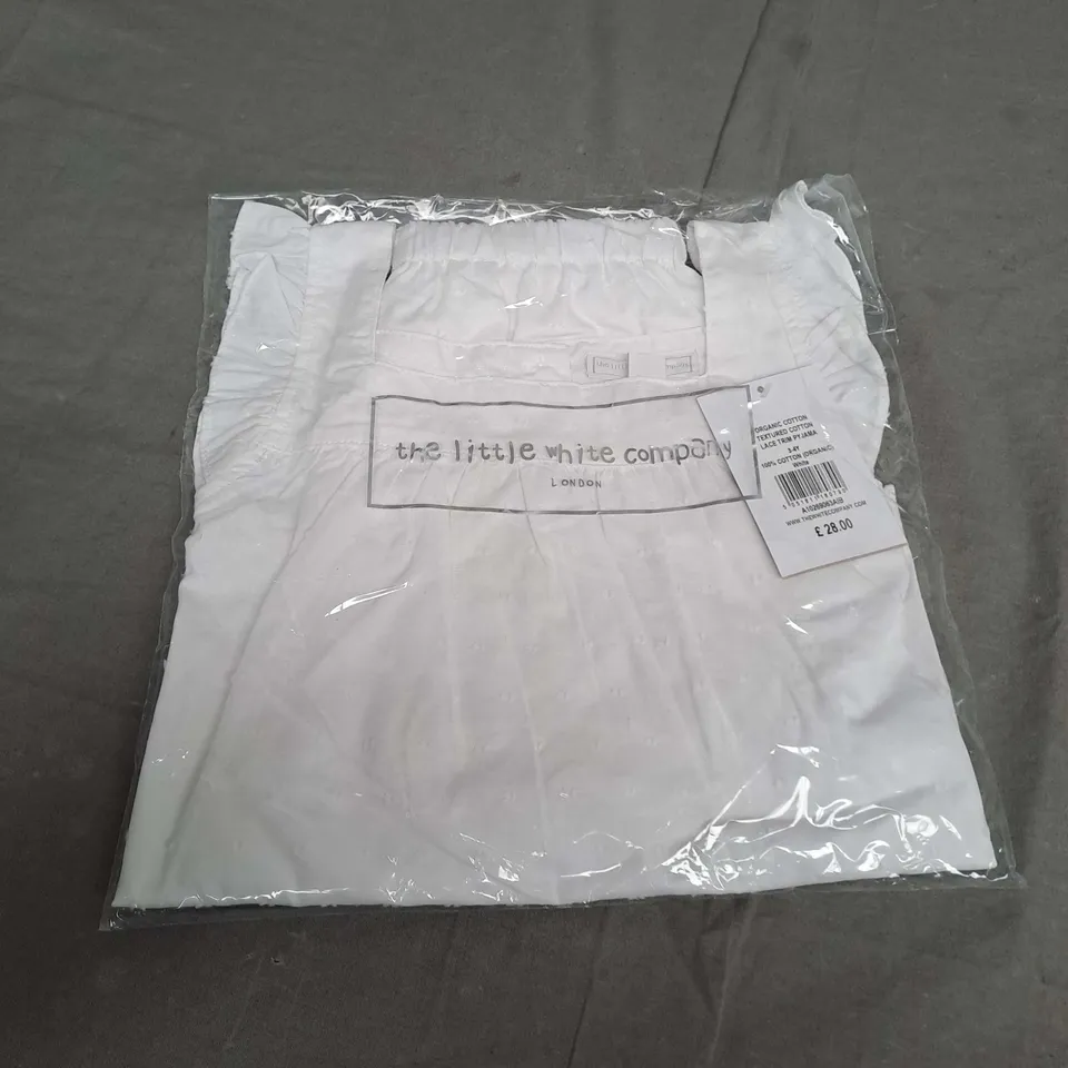 SEALED THE LITTLE WHITE COMPANY TEXTURED COTTON LACE TRIM PYJAMA -SIZE 3-4 YEARS