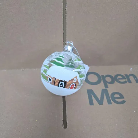 BOX OF APPROXIMATELY 48 GISELA GRAHAM HOMELY WINTER SCENE HANGING TREE DECORATIONS