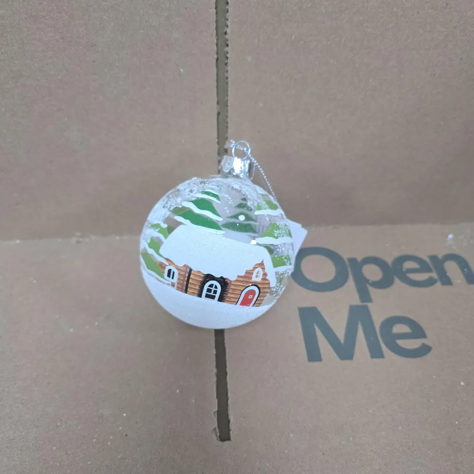 BOX OF APPROXIMATELY 48 GISELA GRAHAM HOMELY WINTER SCENE HANGING TREE DECORATIONS