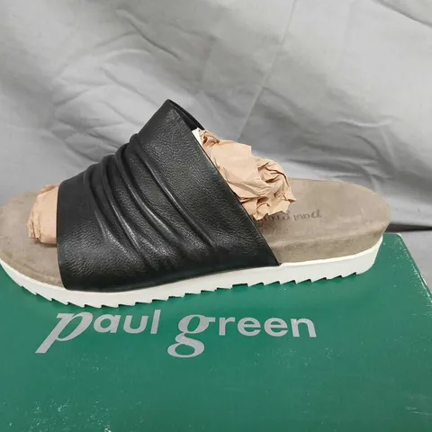 PAUL GREEN WOMEN'S BLACK LEATHER SLIDE SANDALS – UK 5.5 (5 1/2)