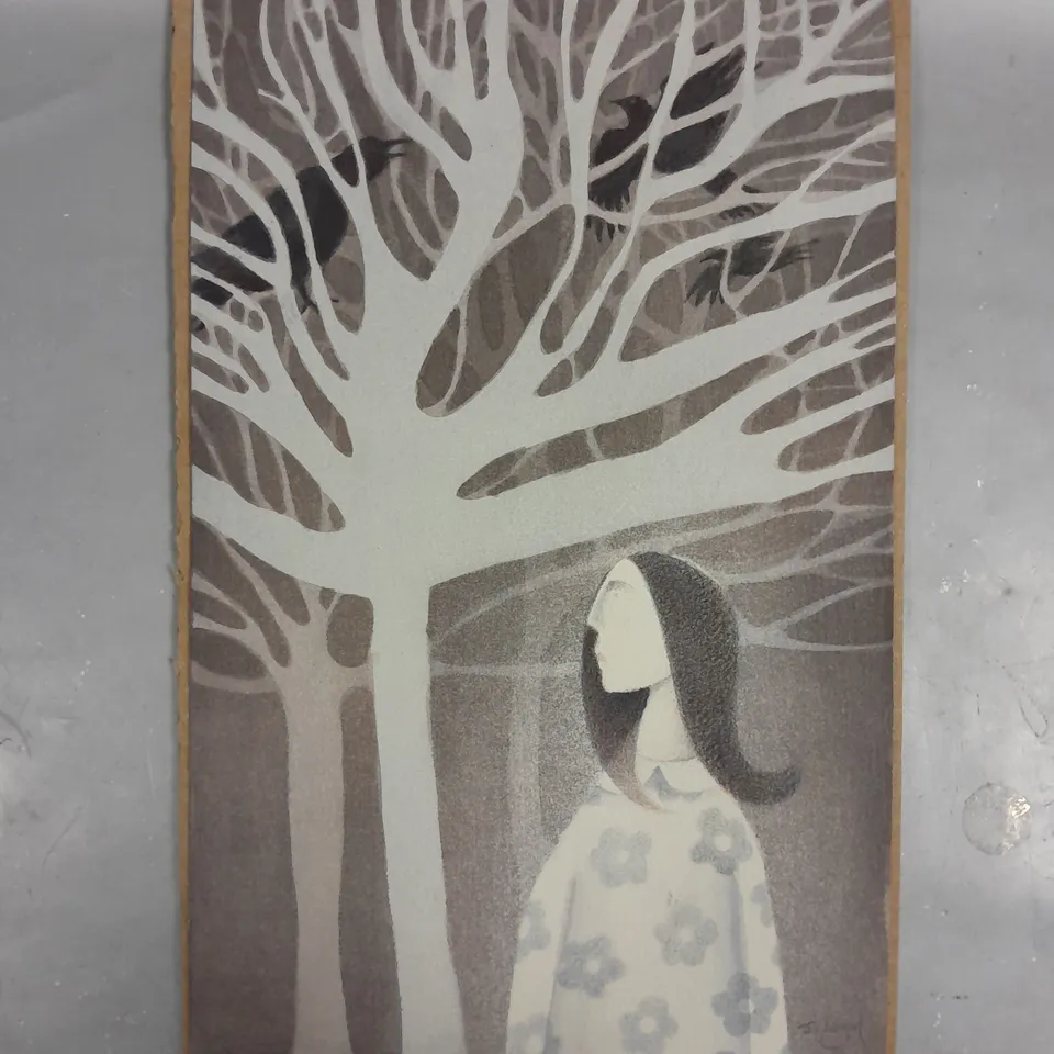 SIGNED JUDITH LOGAN THE WOOD FOR THE TREES PENCIL DRAWING 