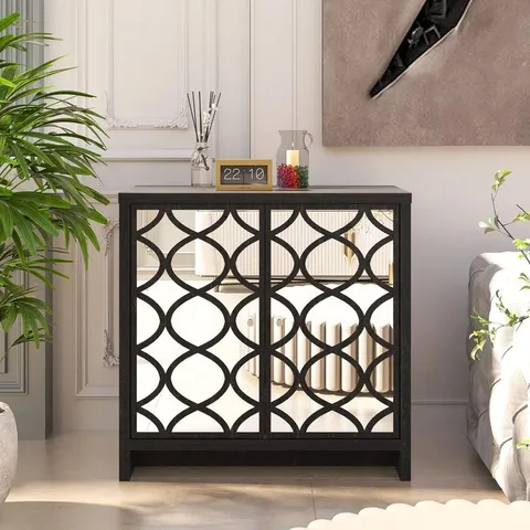 BOXED IRISVIBE 2 DOOR SIDEBOARD - RUSTIC BLACK