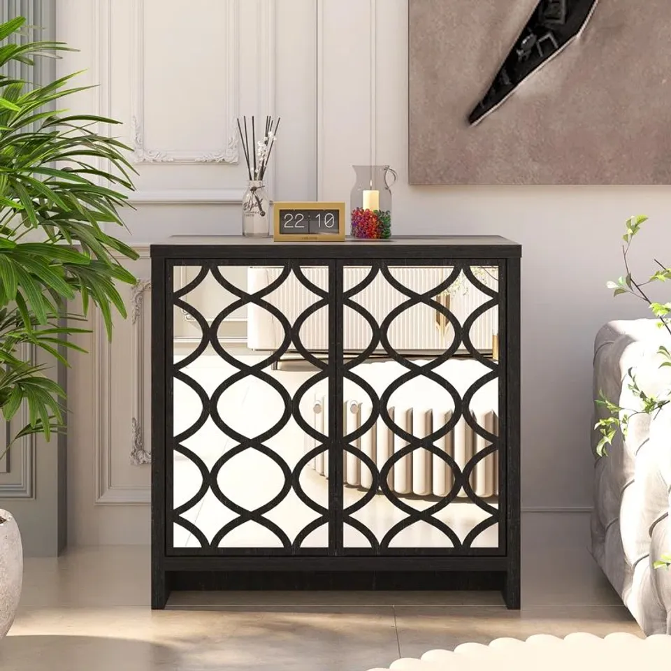 BOXED IRISVIBE 2 DOOR SIDEBOARD - RUSTIC BLACK
