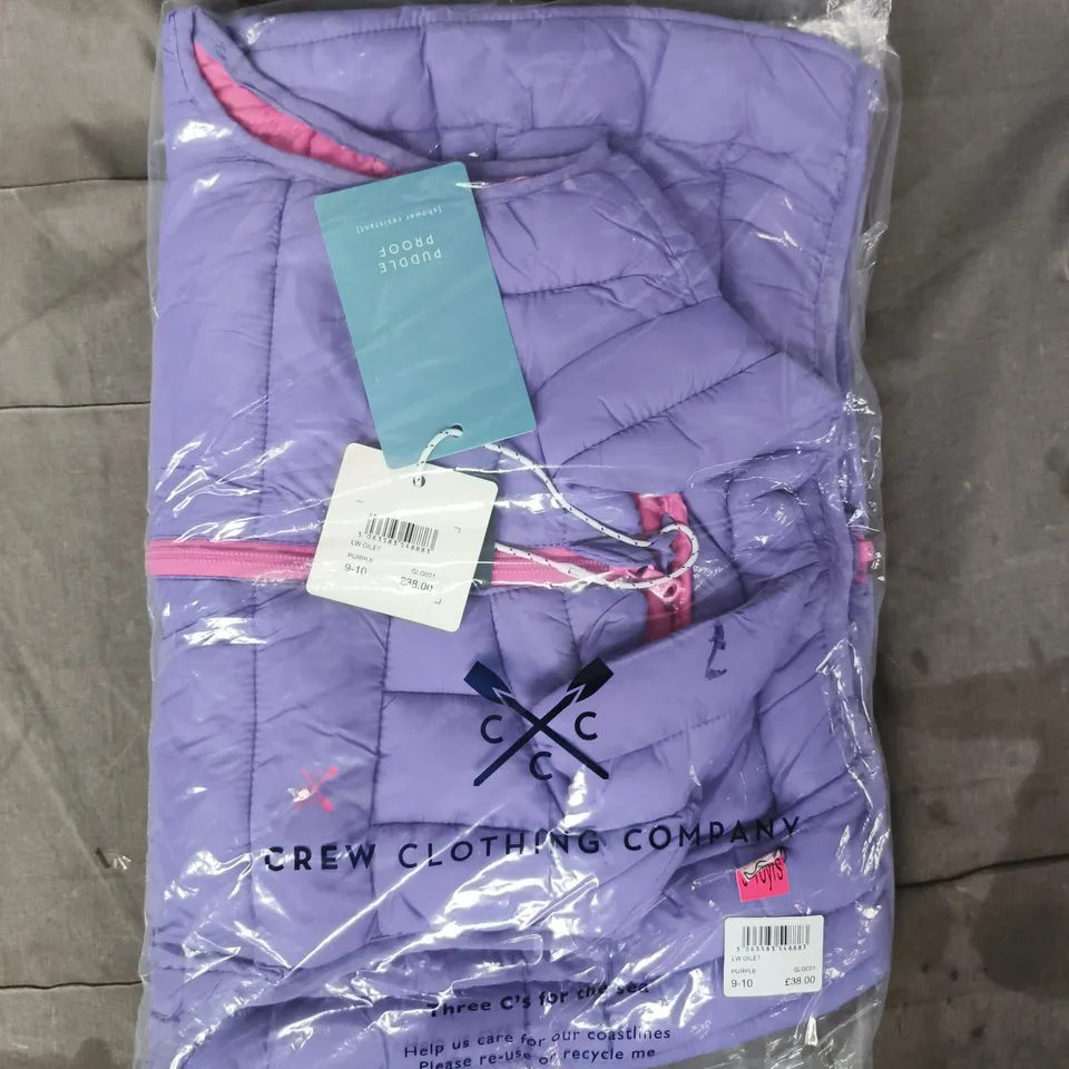 BAGGED CREW CLOTHING COMPANY KID'S GILET IN PURPLE SIZE 9-10 YEARS