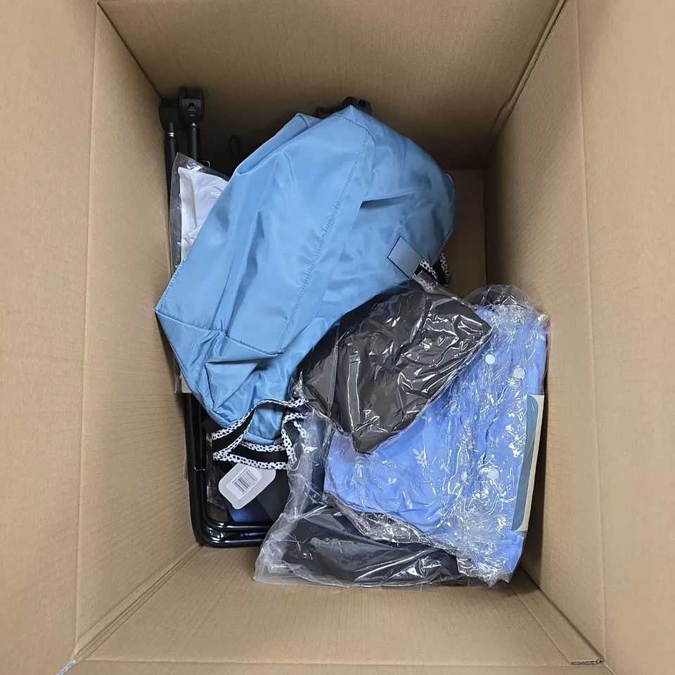 LARGE QUANTITY OF ASSORTED ITEMS TO INCLUDE COMPRESSION SOCKS, ASSORTED CLOTHES, LEATHER HANDBAG, ETC - COLLECTION ONLY