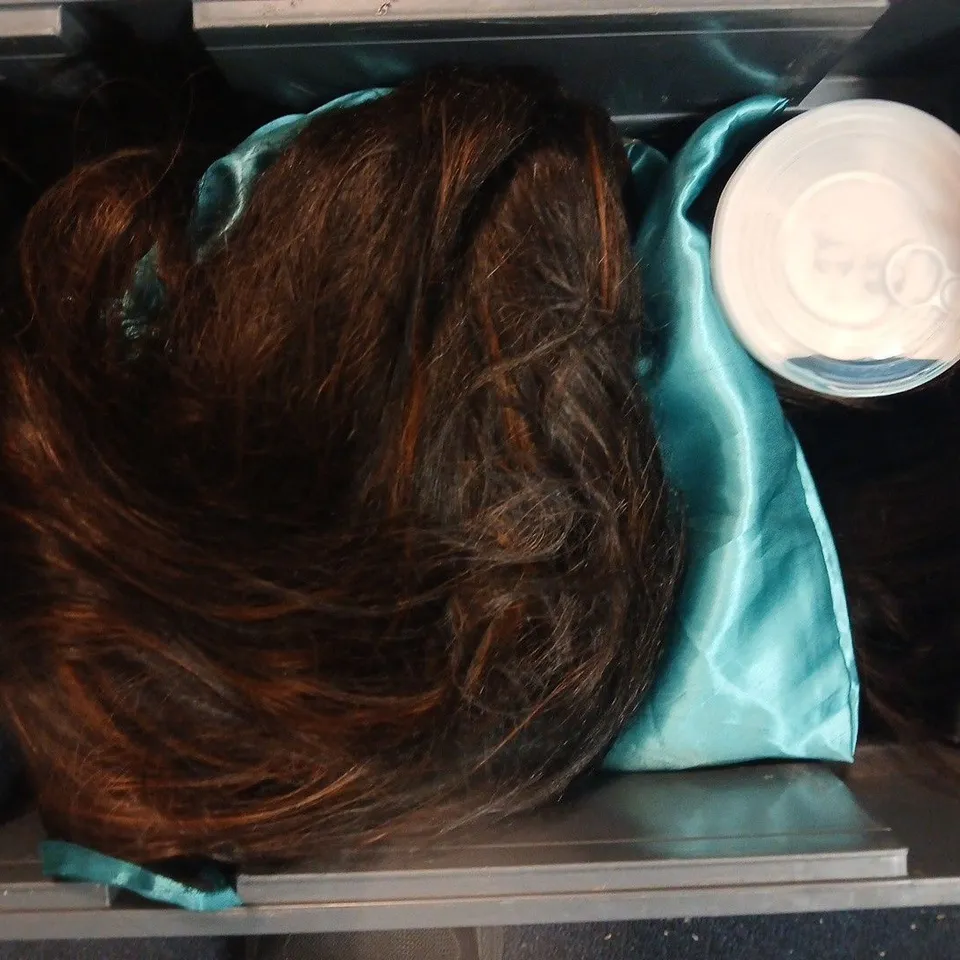 APPROXIMATELY 5 ASSORTED HAIR ACCESSORIES TO INCLUDE EXTENSIONS, REMOVAL WAX, WIGS, ETC