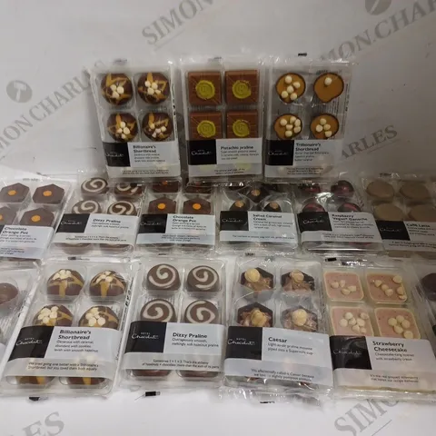 APPROXIMATELY 15 HOTEL CHOCOLAT CHOCOLATE SELECTIONS IN VARIOUS FLAVOURS TO INCLUDE DIZZY PRALINE, ORANGE POT, TRILLIONAIRES SHORTBREAD ETC