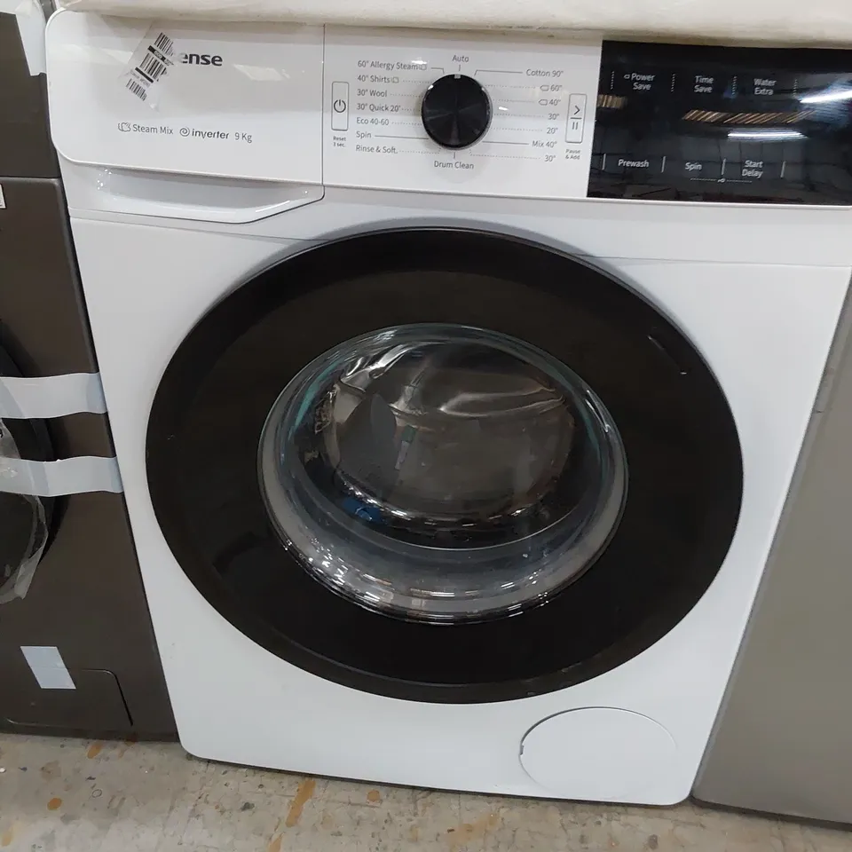 HISENSE 9KG WHITE STEAM MACHINE INVERTER WASHING MACHINE WFGE90141VM