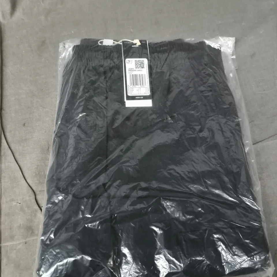 ADIDAS PREMIERE CARGO PANTS – BLACK, UK SIZE L (MEN'S) 